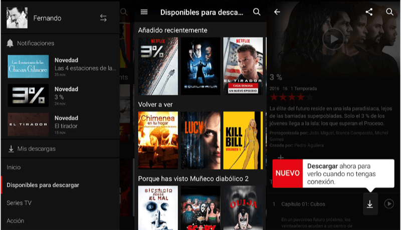Descargar vídeos en la app de Netflix