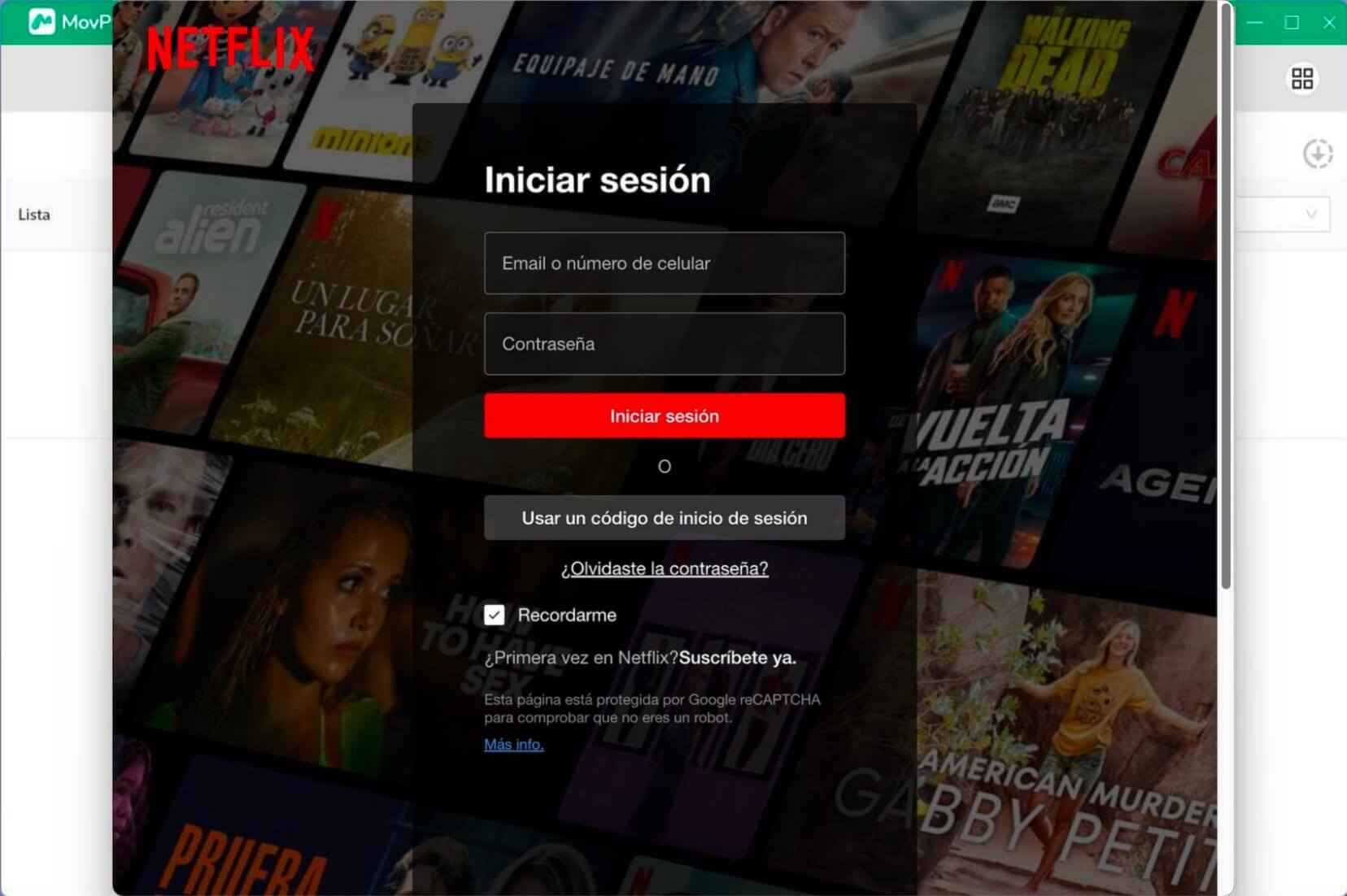 Iniciar sesión en la cuenta de Netflix